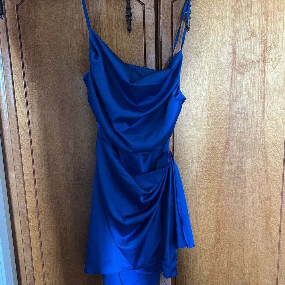 SHEIN Royal Blue Satin Mini Dress